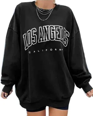 Women's Oversized Graphic Crewneck Sweatshirt Comfy Casual Basic Sweatshirts Pullover Tops