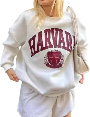 Women's Oversized Graphic Crewneck Sweatshirt Comfy Casual Basic Sweatshirts Pullover Tops