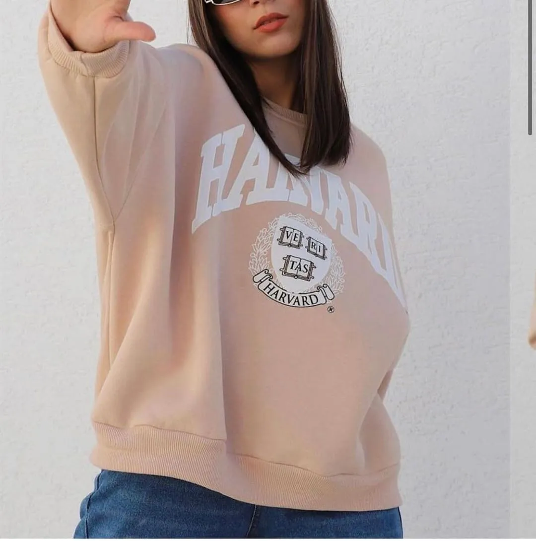Women's Oversized Graphic Crewneck Sweatshirt Comfy Casual Basic Sweatshirts Pullover Tops