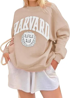 Women's Oversized Graphic Crewneck Sweatshirt Comfy Casual Basic Sweatshirts Pullover Tops