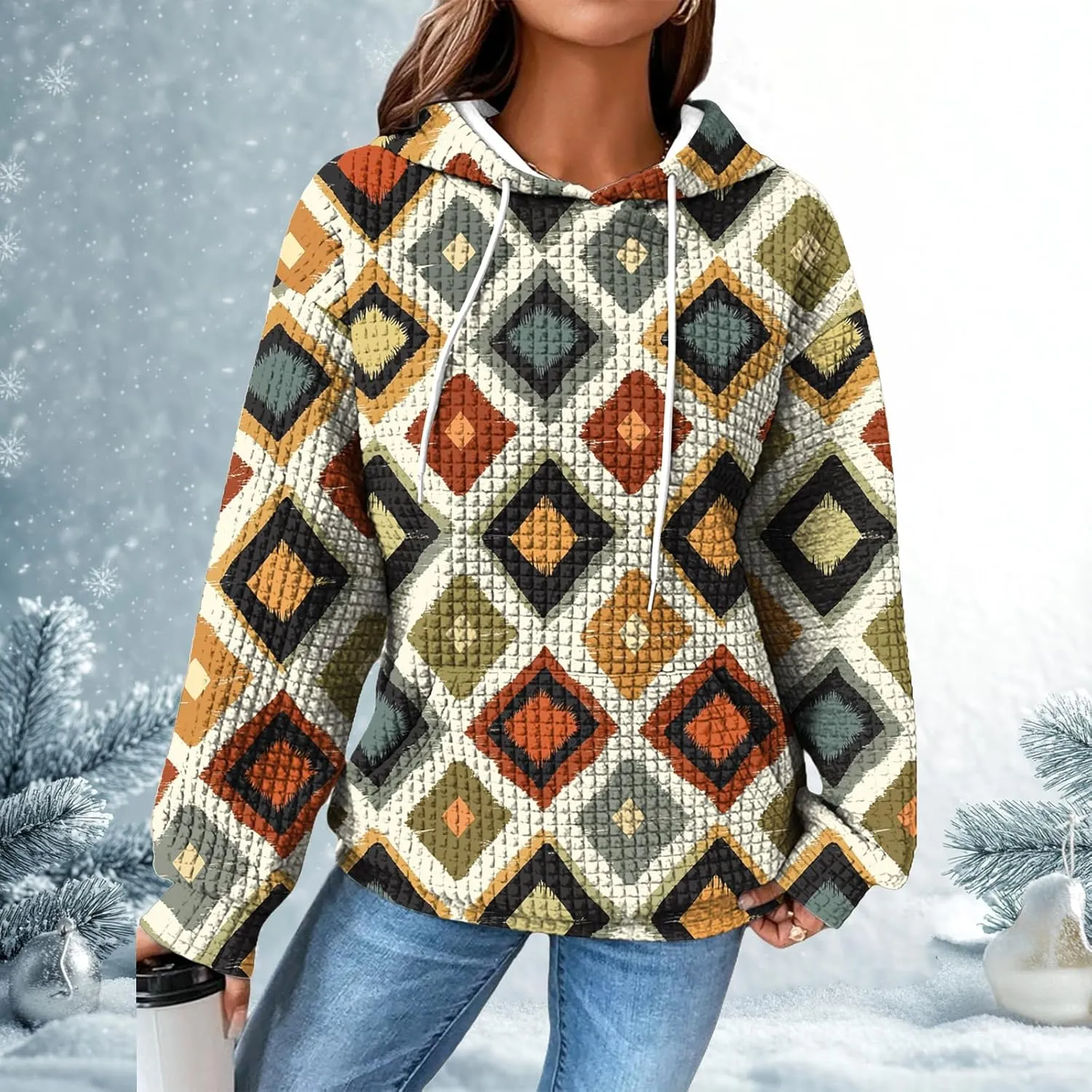 Womens Oversized Lightweight Hoodie Graphic Hooded Sweatshirt Comfy Casual Long Sleeve Loose Fit Trendy Tops