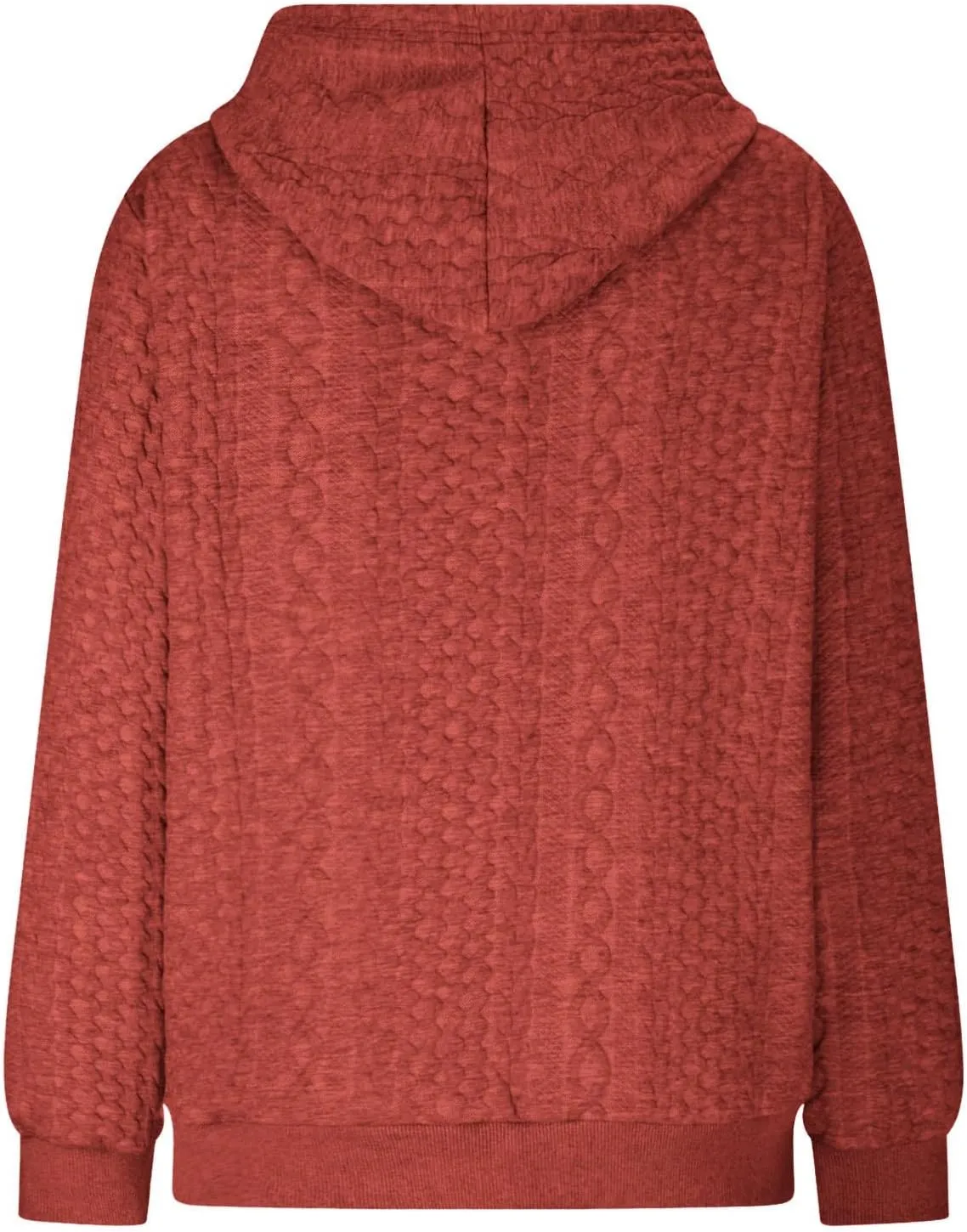 Women's Oversized Zip Up Hoodies Casual Loose Comfy Cardigan Cable Knit Fall Jackets Solid Color Hooded Sweatshirts