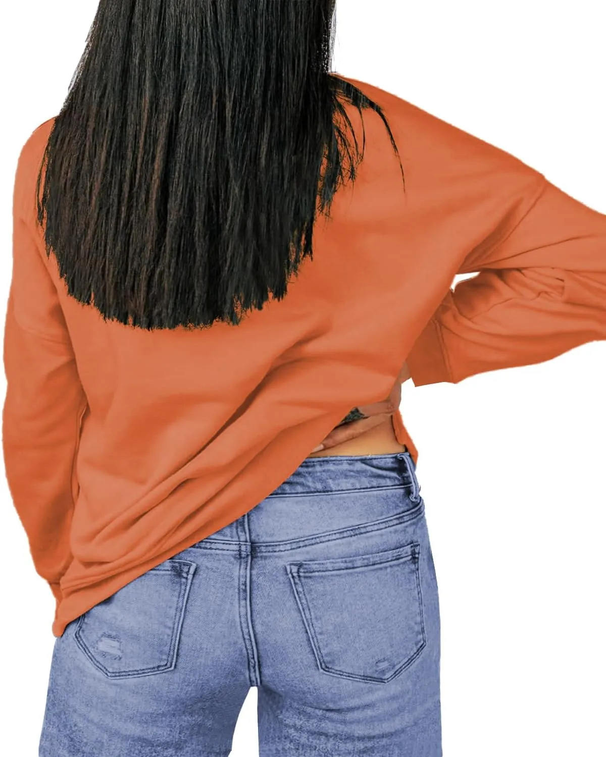 Women's Plus Size Casual Crew Neck Sweatshirt Loose Soft Long Sleeve Pullover Tops XL-5XL