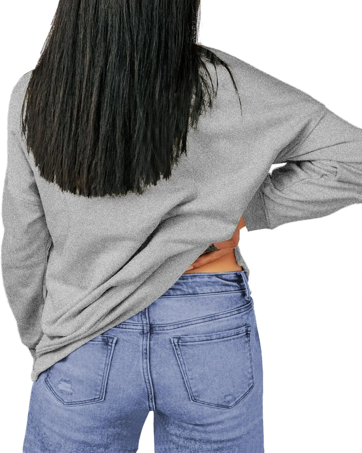 Women's Plus Size Casual Crew Neck Sweatshirt Loose Soft Long Sleeve Pullover Tops XL-5XL