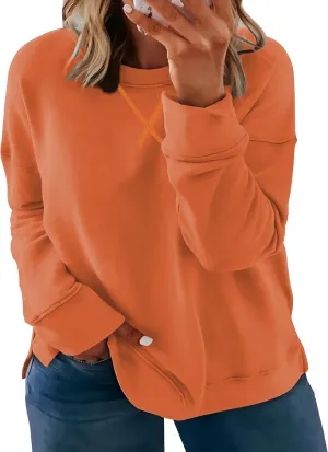 Women's Plus Size Casual Crew Neck Sweatshirt Loose Soft Long Sleeve Pullover Tops XL-5XL