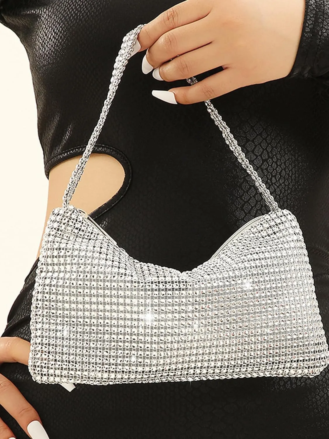 Women's Rhinestone Sparkly Evening Clutch Purse Bags Underarm Handbags Wallets