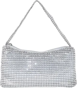 Women's Rhinestone Sparkly Evening Clutch Purse Bags Underarm Handbags Wallets