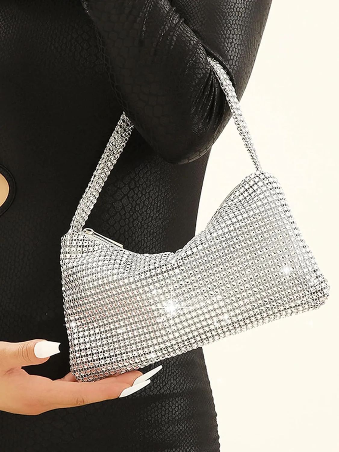 Women's Rhinestone Sparkly Evening Clutch Purse Bags Underarm Handbags Wallets