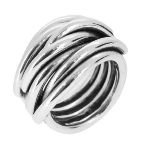 Women's Silver Chunky Layered Ring