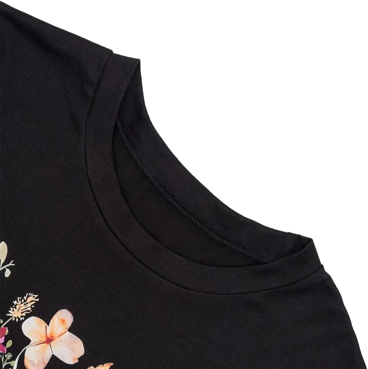 Women's Sleeve Print Flowers T-Shirt Casual Long Sleeve Boho Wildflowers Vintage Botanical Floral Nature Tees Tops