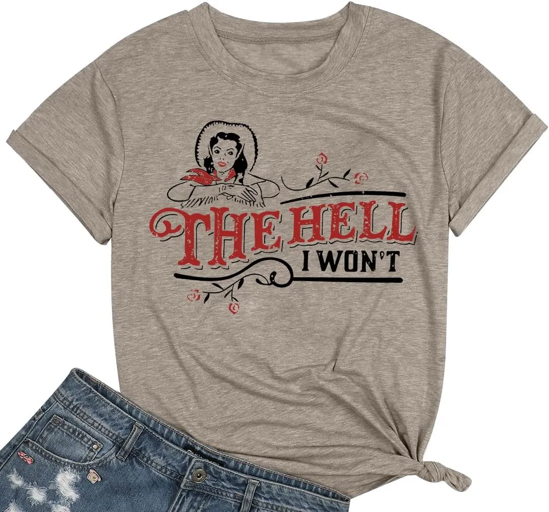 Womens Vintage Graphic T-Shirt Funny Saying Tees Casual Short Sleeve Top