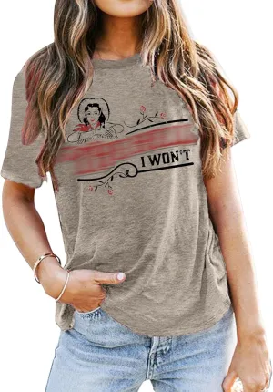 Womens Vintage Graphic T-Shirt Funny Saying Tees Casual Short Sleeve Top
