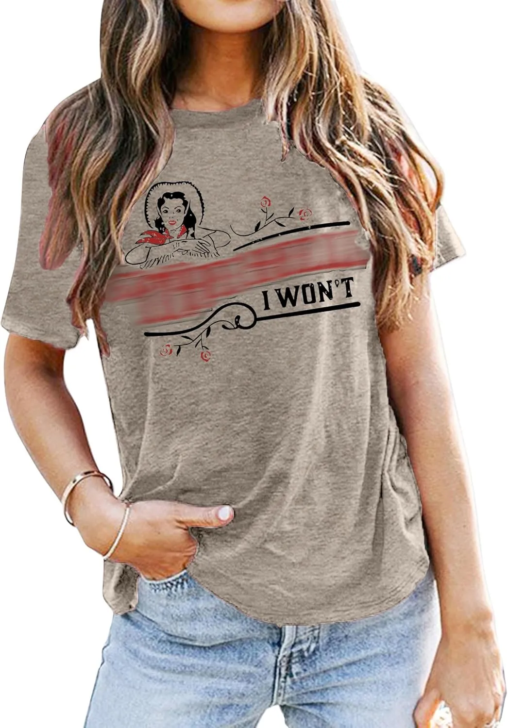 Womens Vintage Graphic T-Shirt Funny Saying Tees Casual Short Sleeve Top
