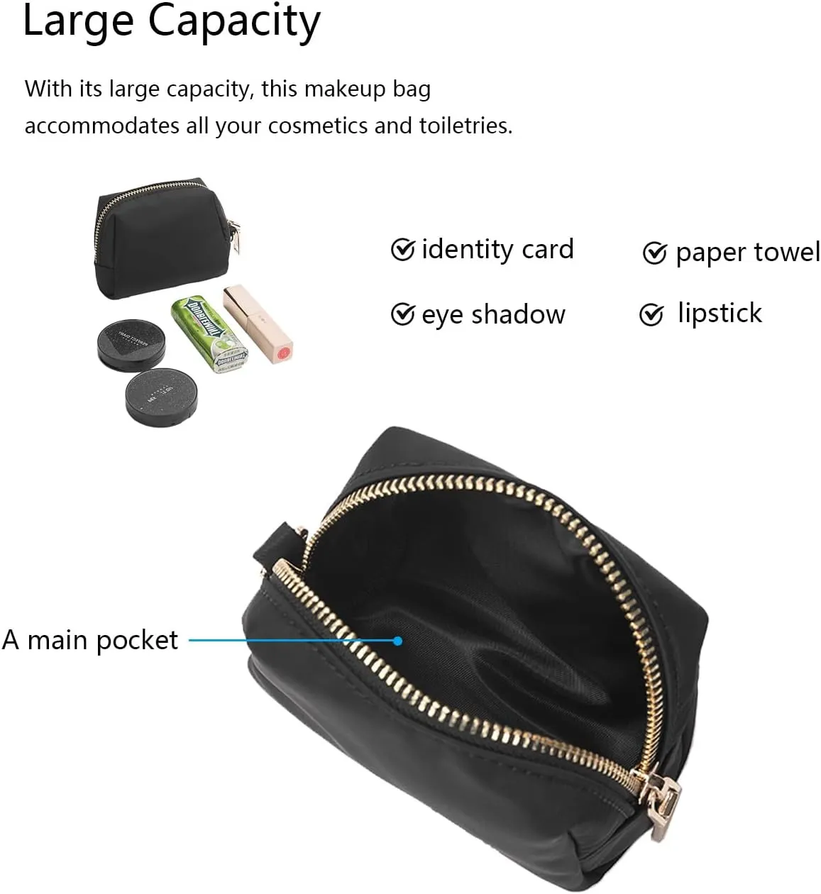 Wristband Bag for Women's Makeup nylon Small Wristlet Pouch Lightweight Stylish Convenient Storage Solution