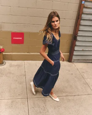 Zirra Midi Dress-Midnight Blue
