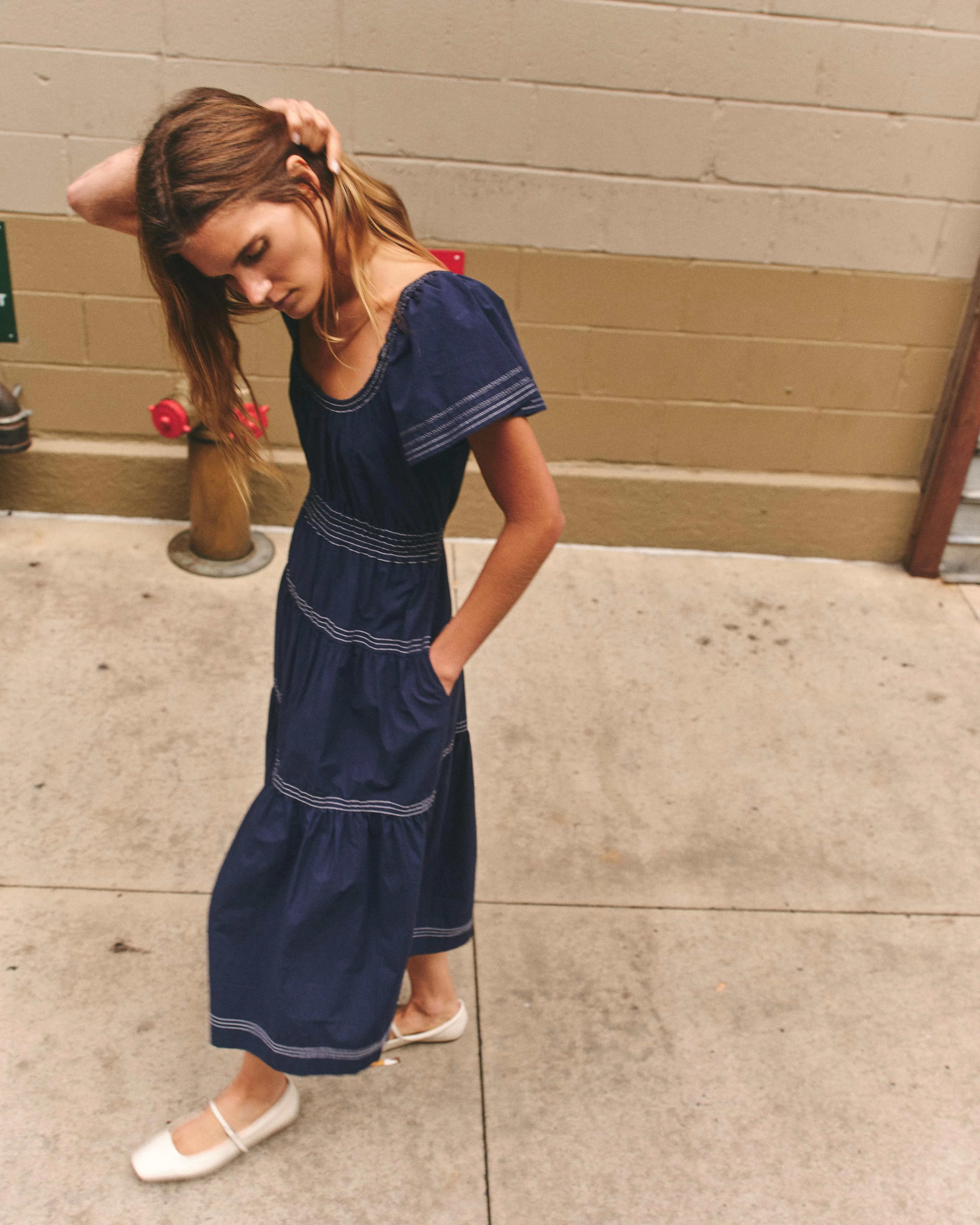 Zirra Midi Dress-Midnight Blue