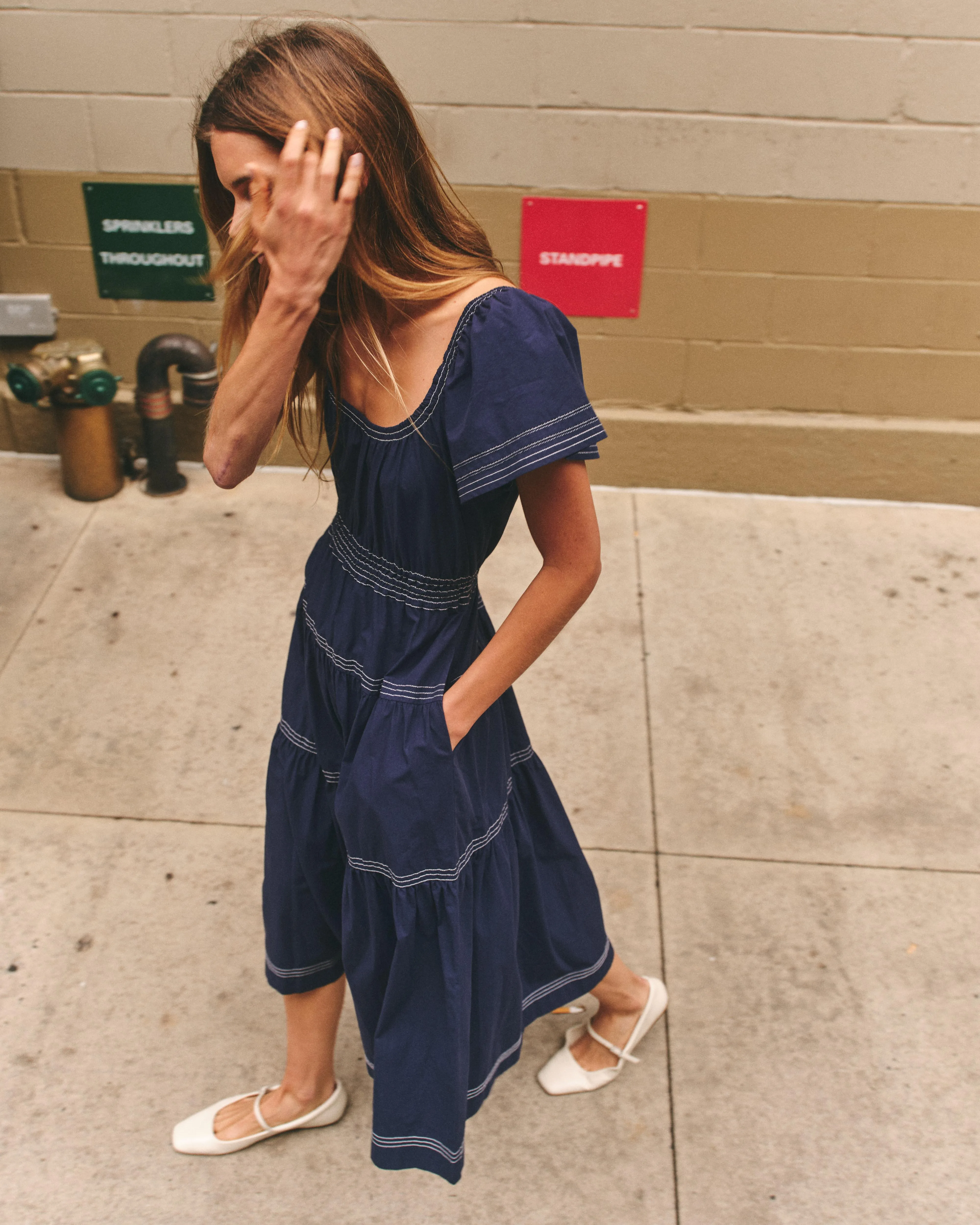 Zirra Midi Dress-Midnight Blue